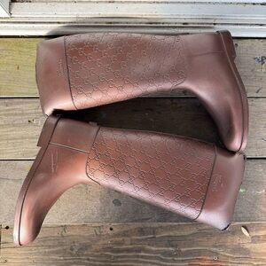 Gucci Brown Embossed Boots